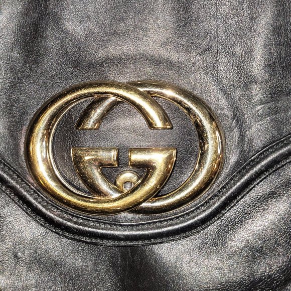Authentic Vintage Gucci Black Leather Britt Tassel Bag - Picture 9 of 12